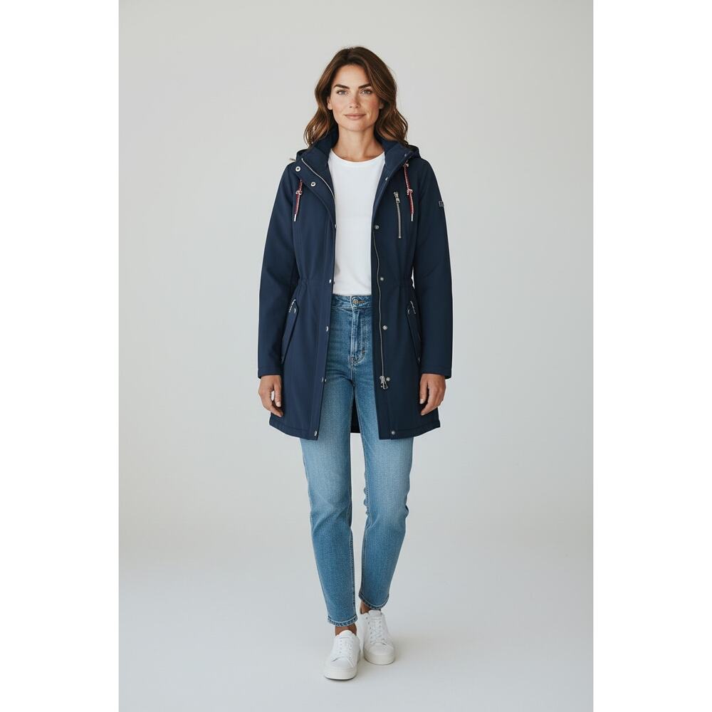 Tommy Hilfiger Hooded Cinch Waist Softshell Raincoat XXS - Picture 4 of 15